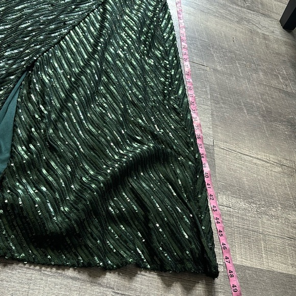 Nightway Faux-Wrap Sleeveless Sequin Gown - Picture 5 of 12